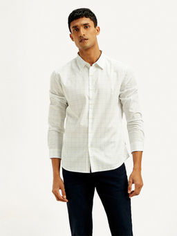Levi's - Men's White Checkered Slim Fit Shirt