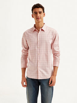 Levi's - Men's Pink Checkered Slim Fit Shirt