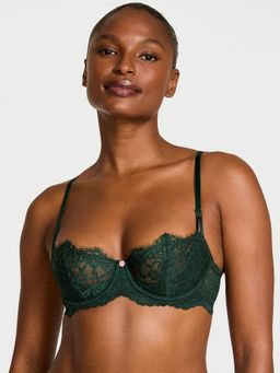 Victoria's Secret - Dream Angels Wicked Unlined Lace Balconette Green Bra
