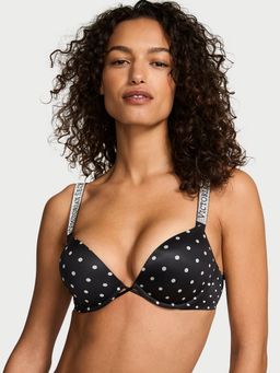 Victoria's Secret - Very Sexy Bombshell Logo Shine Strap Push-Up Black Bra