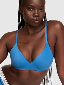Victoria's Secret - PINK Marshmallow Push-Up Wireless Comfy Blue Bra