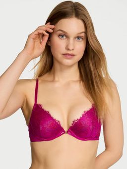 Victoria's Secret - Very Sexy Rose Lace Lightly Lined Plunge Demi Pink Bra