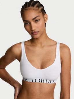 Victoria's Secret - The T-shirt Cotton Exploded Logo Unlined White Bra