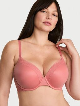 Victoria's Secret - Body by Victoria Perfect Shape Lace-Trim Push-Up Pink Bra
