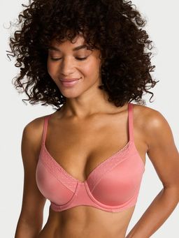 Victoria's Secret - Body by Victoria Lace-Trim Lightly Lined Demi Pink Bra