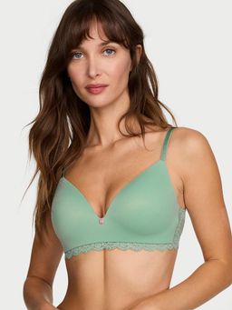 Victoria's Secret - Dream Angels Smooth and Lace Wireless Push-Up Green Bra