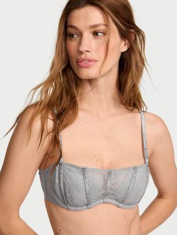 Victoria's Secret - Very Sexy Rose Lace Gradient Shine Bandeau Grey Bra