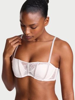 Victoria's Secret - Very Sexy Rose Lace Gradient Shine Bandeau White Bra