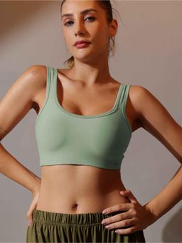 BODYSIZE - Women’s Everyday Non-Padded Cotton Slip-On Green Bra