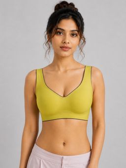 Shop The Edit - Seamless Ultra-Thin Invisible Wire-Free Yellow Bra