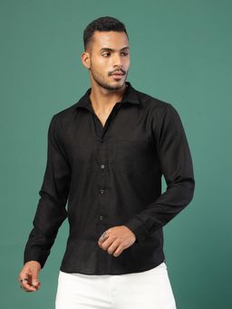 RIGO - Men Black Solid Shirt