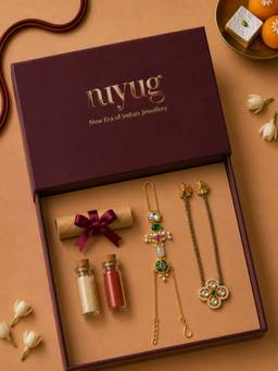 Nuyug - Rajwada Bhaiya Bhabhi Rakhi Gift Set