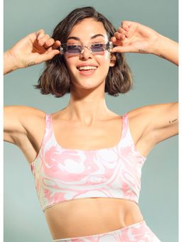 Trove Label - Pink Abstract Regular Swim Top