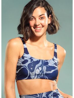 Trove Label - Blue Abstract Regular Swim Top