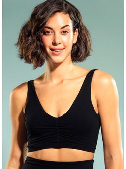Trove Label - Black Solid Regular Swim Top