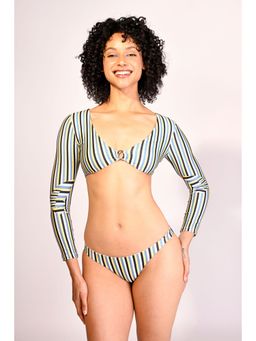Trove Label - Multi-Color Stripes Regular Swim Top
