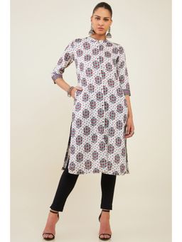 Soch - Women White Rayon Printed Kurta