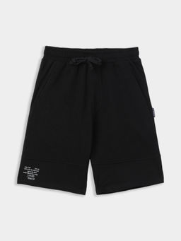 Lil Tomatoes - Boys Solid Cotton Looper Bermuda Black
