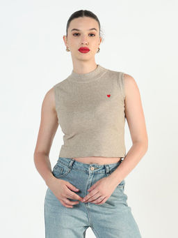SHOWOFF - Edition Women's Beige Fitted Short Top