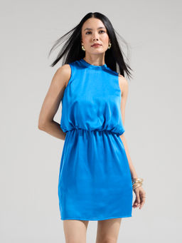Twenty Dresses by Nykaa Fashion - Blue Incut Sleeves Fitted Mini Dress