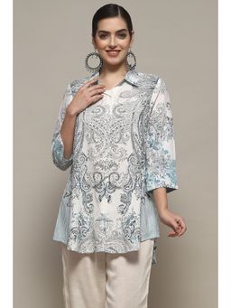 Biba - Blue Viscose Straight Shirt