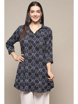 Biba - Indigo Rayon Straight Shirt