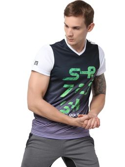 Rock.it - Men Multi-color Slim Fit Half Sleeve V Neck T-Shirt