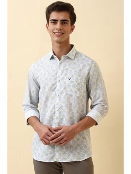 Allen Solly - Mens White Print Full Sleeves Casual Shirt