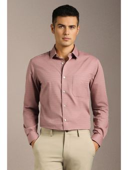 Louis Philippe - Mens Pink Woven Full Sleeves Formal Shirt