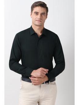 Peter England - Mens Green Regular Fit Full Sleeves Formal Shirt