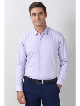 Peter England - Mens Lavender Regular Fit Full Sleeves Formal Shirt