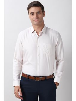 Peter England - Mens White Regular Fit Full Sleeves Formal Shirt