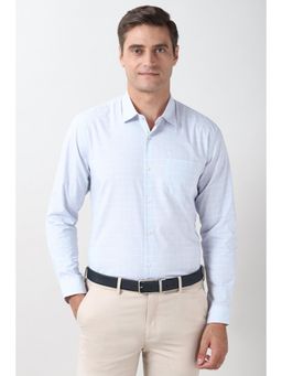 Peter England - Mens Light Blue Regular Fit Full Sleeves Formal Shirt