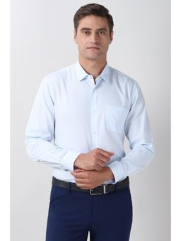 Peter England - Mens Light Blue Slim Fit Full Sleeves Formal Shirt
