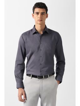 Van Heusen - Mens Grey Textured Full Sleeves Wedding Shirt