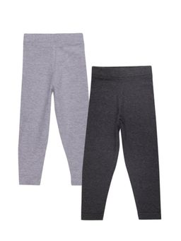 The Mom Store - Girls Multi-Color Solid Leggings (Pack of 2)