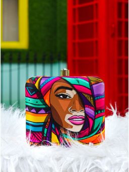 NR by Nidhi Rathi - Women Pink & Purple Printed Box Clutch