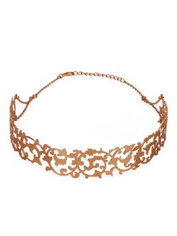 Dhwani Bansal - Kimya Choker With Filligree Work In 22K Rose Gold Plated Brass