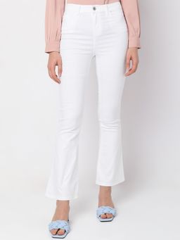 VERO MODA - Women Solid Casual Wear White Jeans