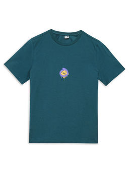 Puma - Drip Printed Kids Teal T-Shirt