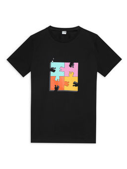 Puma - Piece It Up Boys Black T-Shirt
