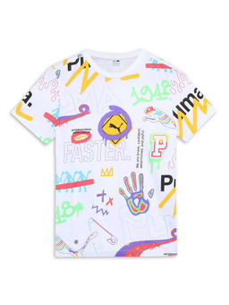 Puma - Drip Aop Kids White T-Shirt
