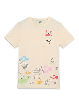 Puma - Graphic Kids Beige T-Shirt