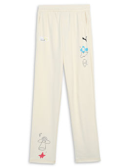 Puma - Graphic Op Kids Off White Trackpants