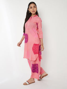 max - Pink Printed Cotton Slub Regular Kurta and Pant