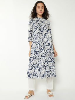 max - White Printed Cotton Regular Kurta and Pant