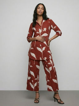 max - Red Floral Rayon Regular Kurta and Pant