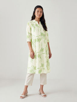 max - Green Printed Cotton Regular Kurta and Pant