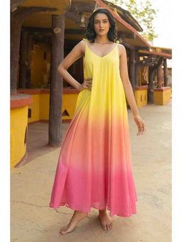 TERHA TAALI - Multi-Color Ombre Cotton Relaxed Dress
