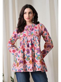 Gahan - Women Pink Floral Printed Flared Tunic